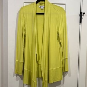 Lafayette 148 New York Bright Lime Open-Front Draped Cardigan